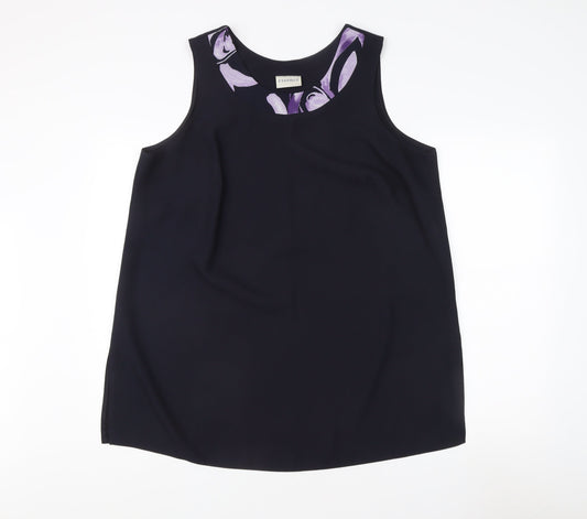 Womens UK Size 20 essence Black Basic Tank