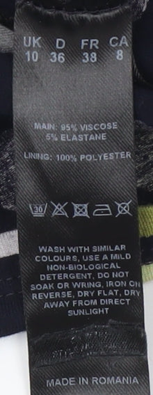 Womens UK Size 10 Eastex Multicoloured Basic Blouse