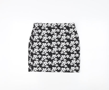 New Look Women's Black Floral Pencil Skirt Size 12