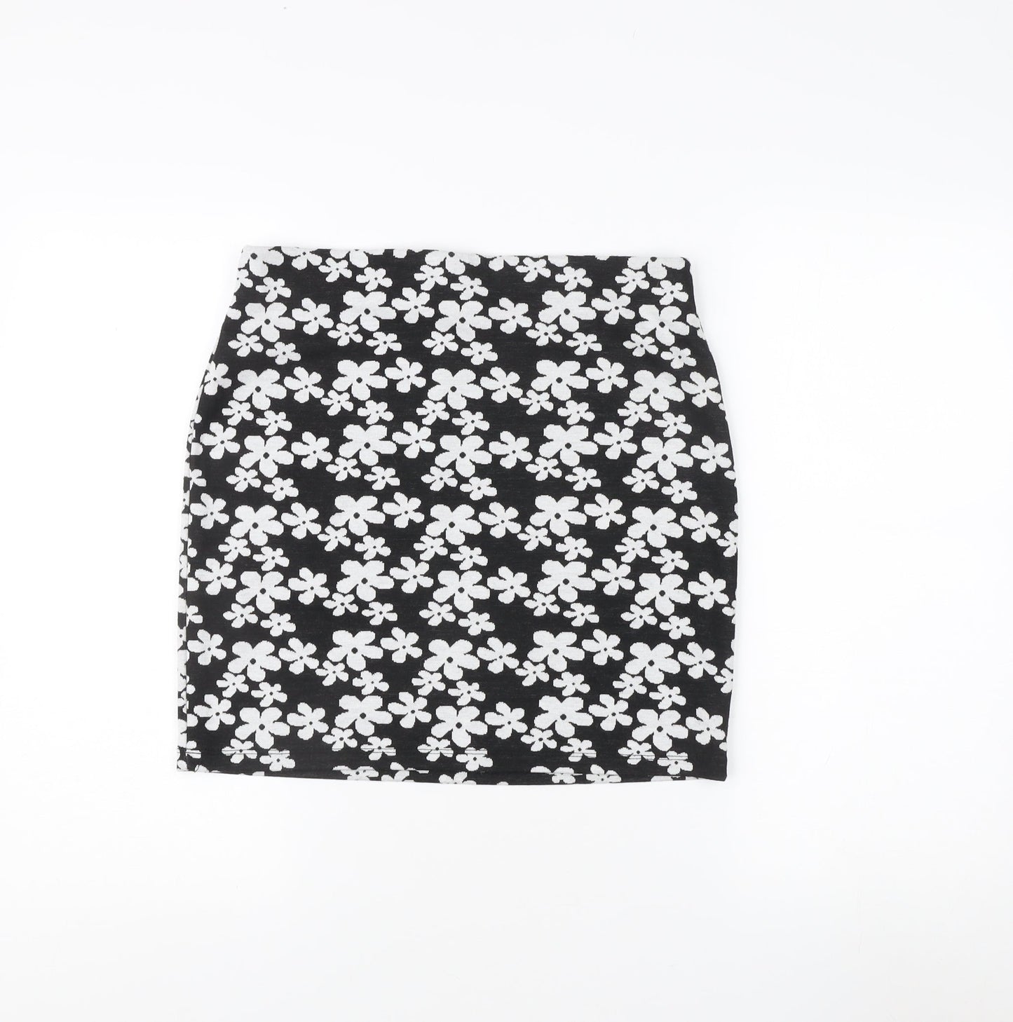 New Look Women's Black Floral Pencil Skirt Size 12