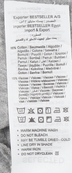 Selected Homme Mens Grey Floral T-Shirt Size L