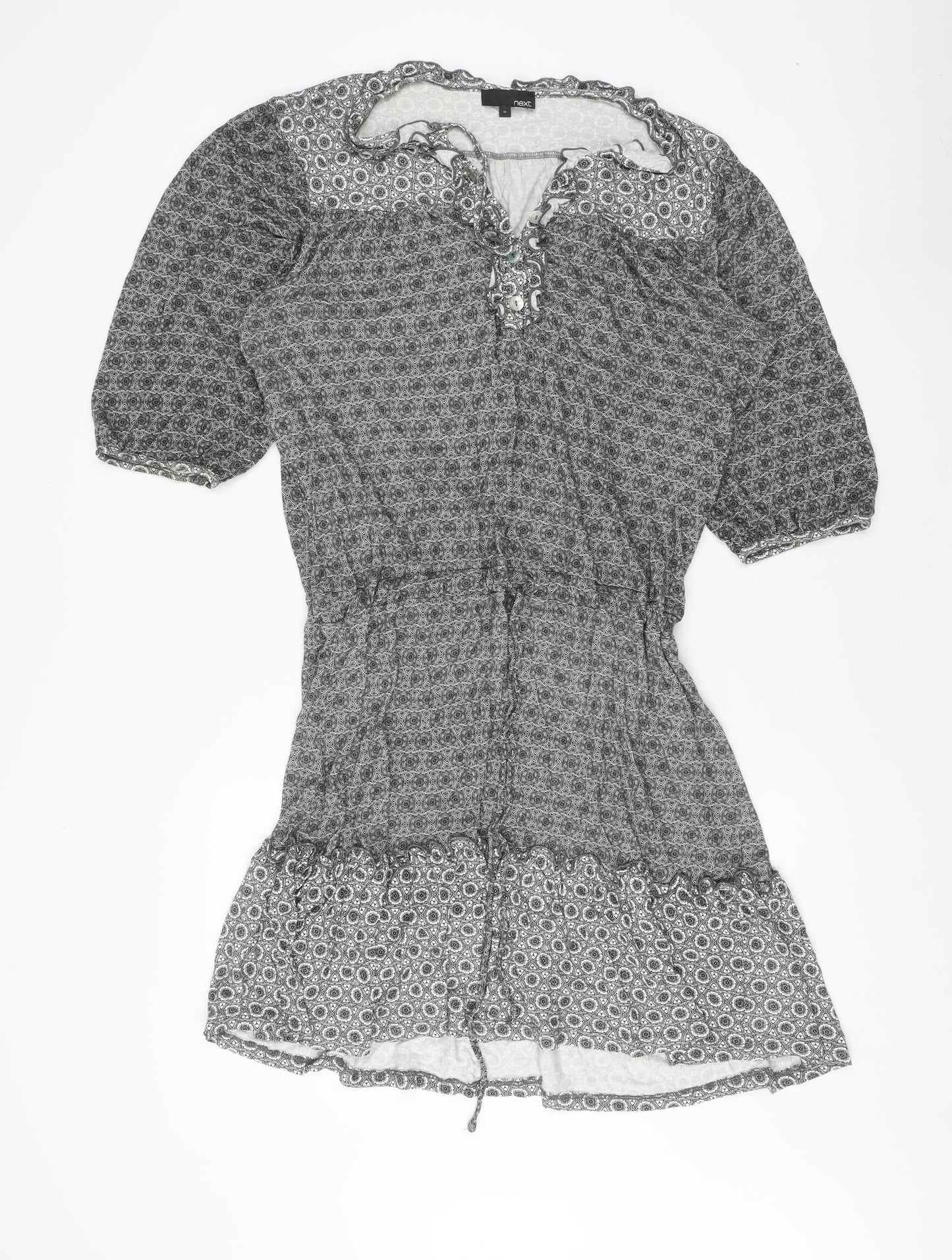 Next Women's Grey A-Line Dress, Size 12, Casual Bohemian