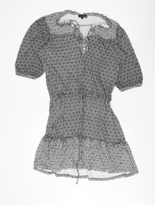 Next Women's Grey A-Line Dress, Size 12, Casual Bohemian