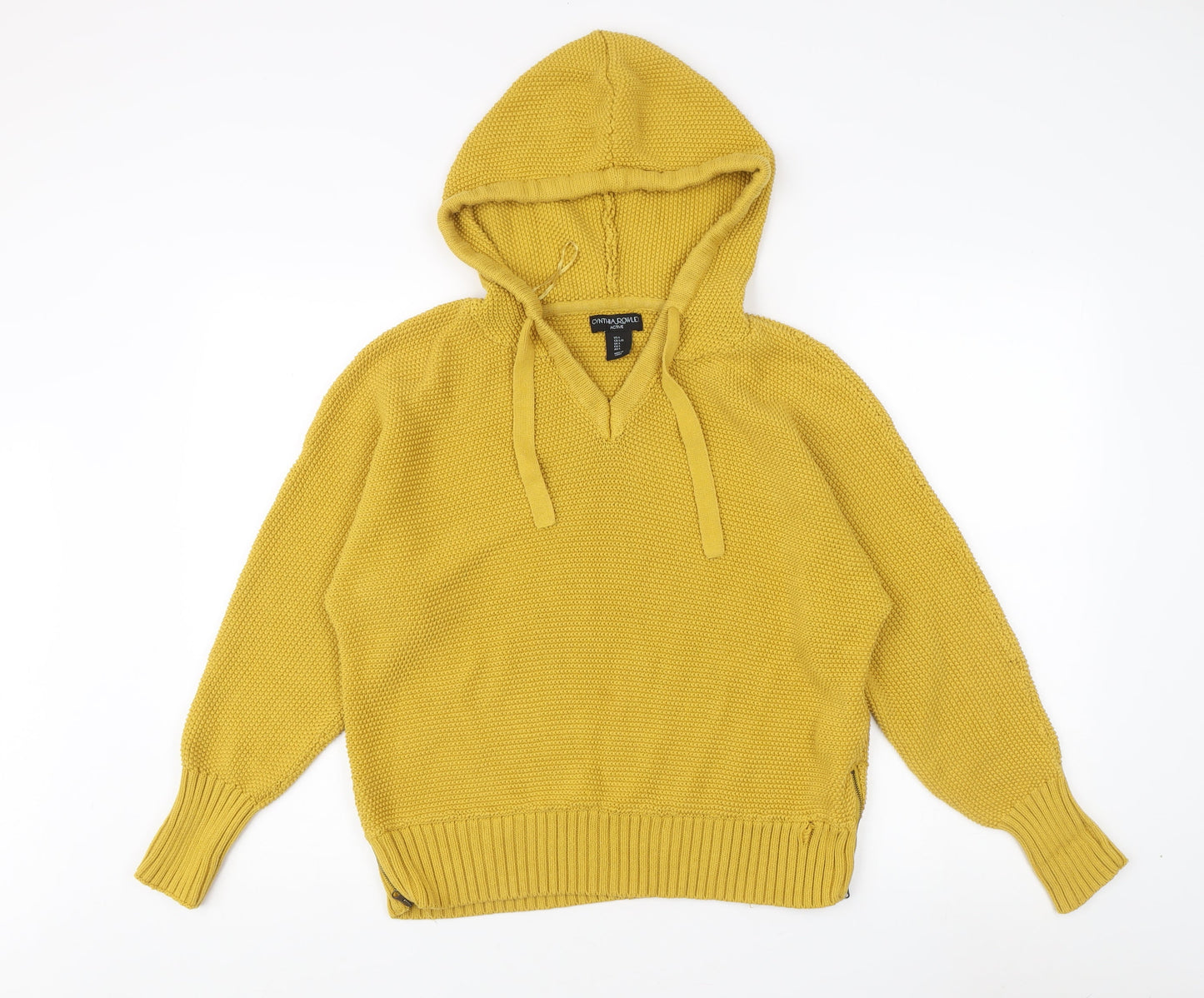 Cynthia Rowley Women's Yellow Hooded Jumper L