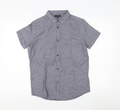 Autograph Boys' Grey Check Button-Up Shirt 13-14 Years