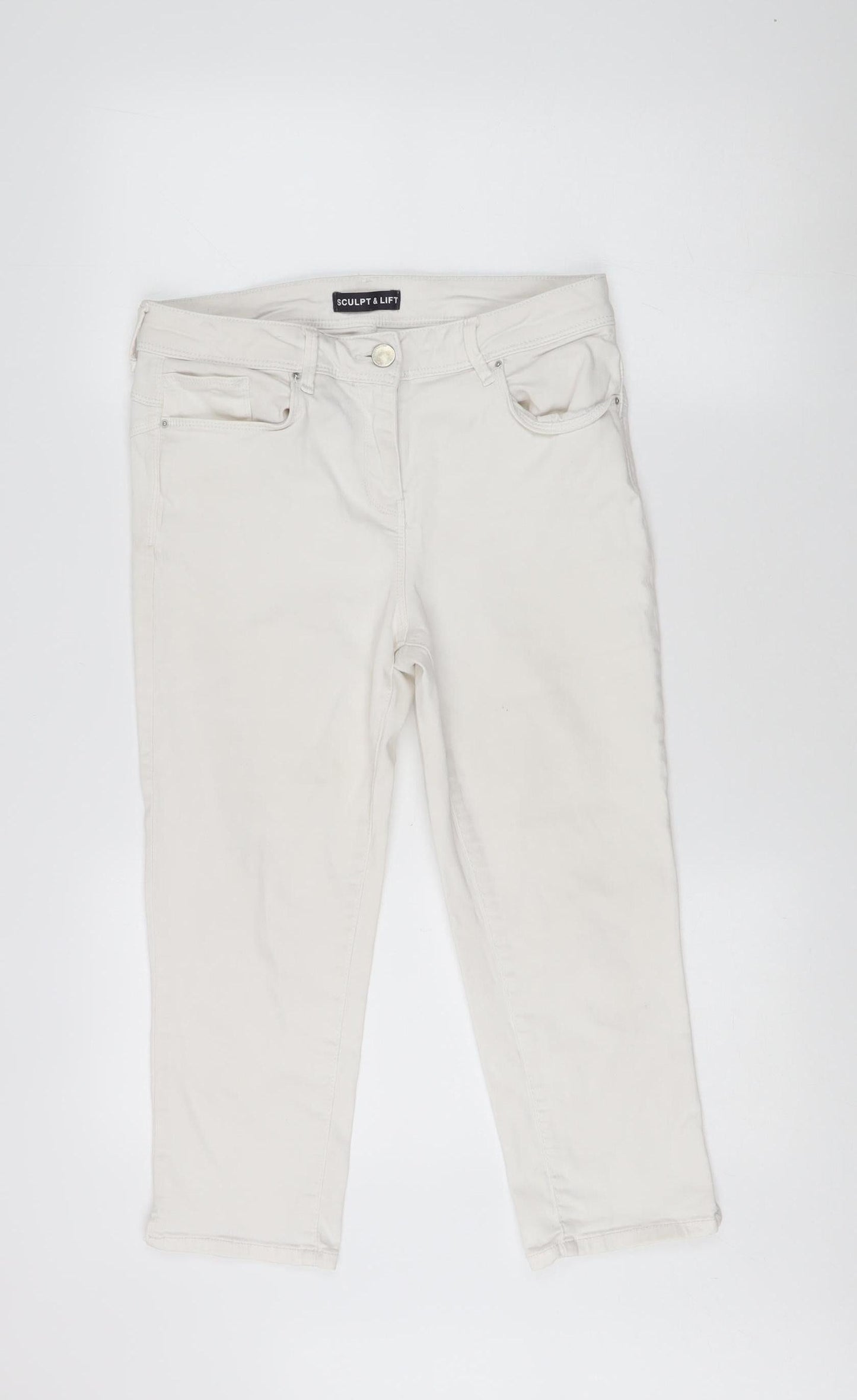 Womens UK Size 12 Marks and Spencer  Ankle Ivory Jeans