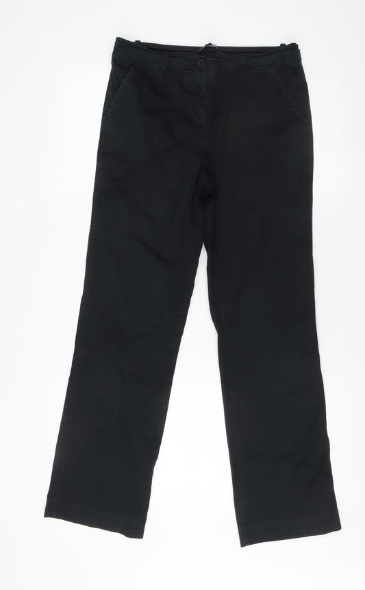 Womens UK Size 10 Debenhams Regular Fit Casual Black Trousers