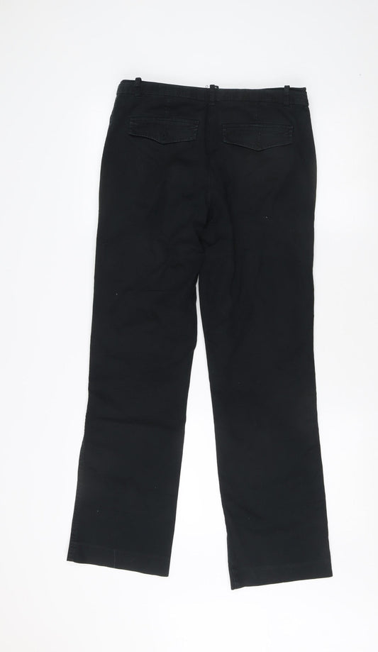 Womens UK Size 10 Debenhams Regular Fit Casual Black Trousers