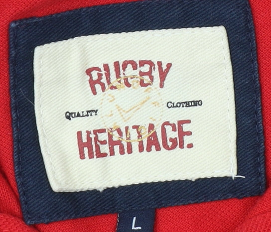Rugby Heritage Men's Red Polo Shirt L - Sports Style