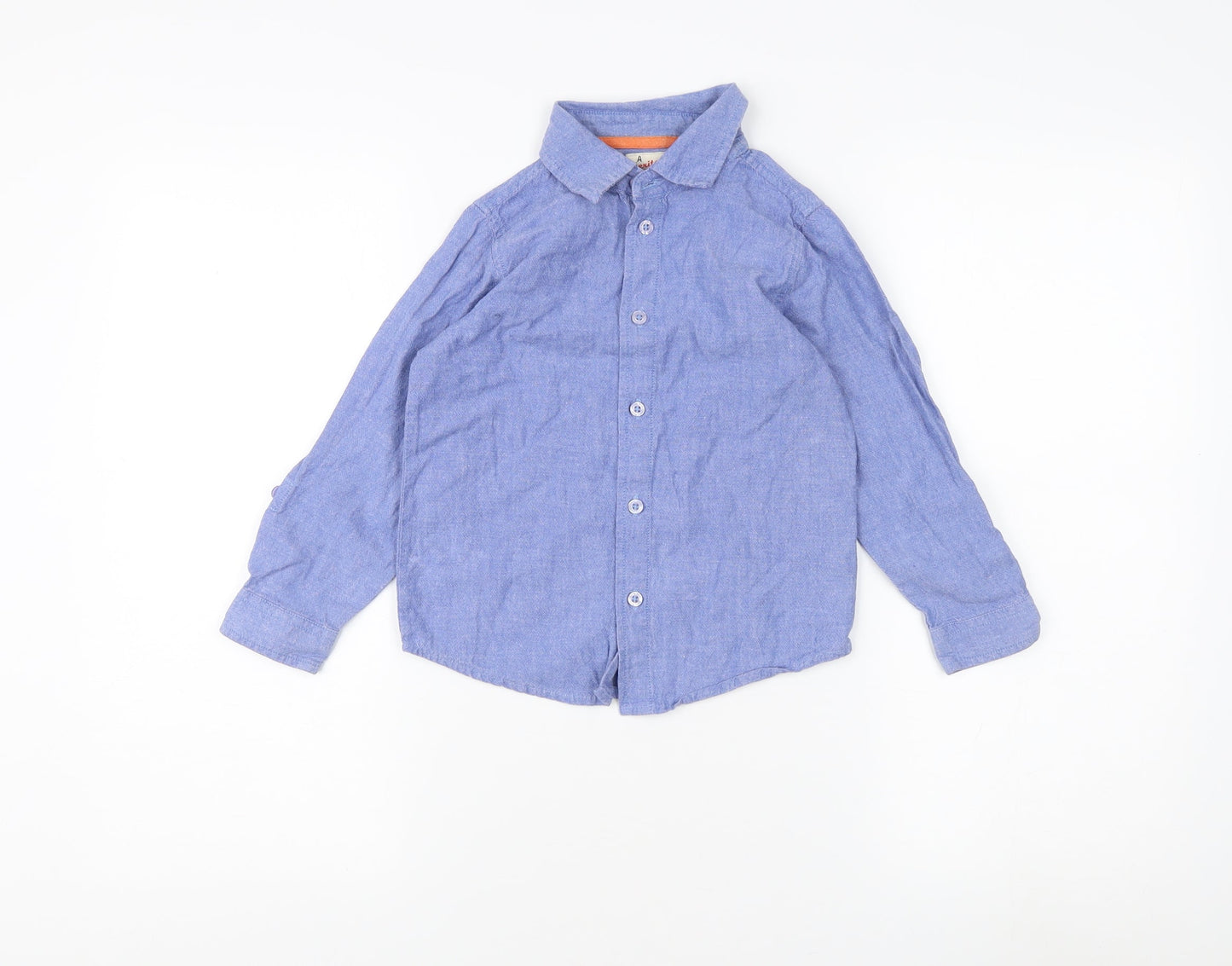Ladybird Girls Blue Button-Up Shirt 4-5 Years Chambray
