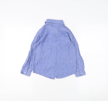 Ladybird Girls Blue Button-Up Shirt 4-5 Years Chambray