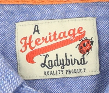 Ladybird Girls Blue Button-Up Shirt 4-5 Years Chambray