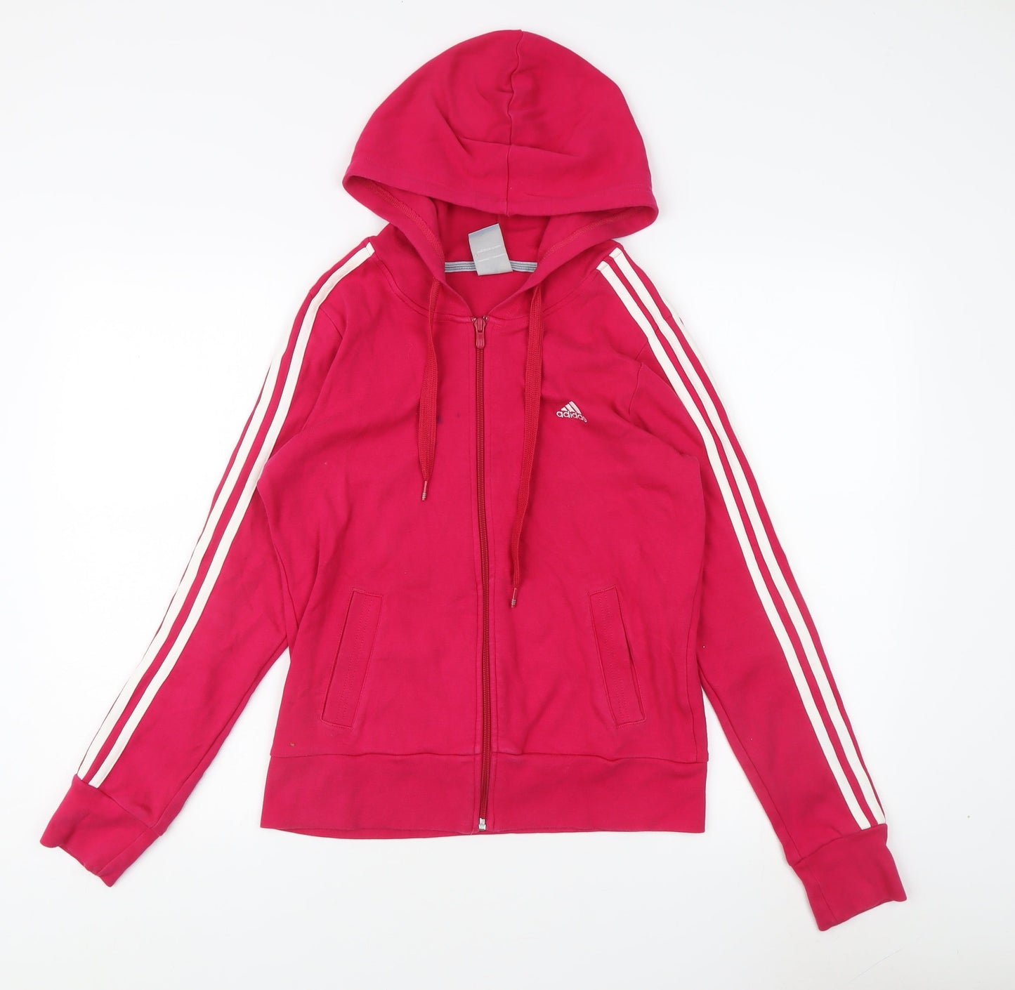 Adidas Women's Pink Full Zip Hoodie, Size 14