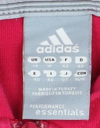 Adidas Women's Pink Full Zip Hoodie, Size 14