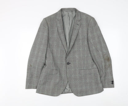 Mens UK Size 38 Moss London Regular Grey Suit Jacket