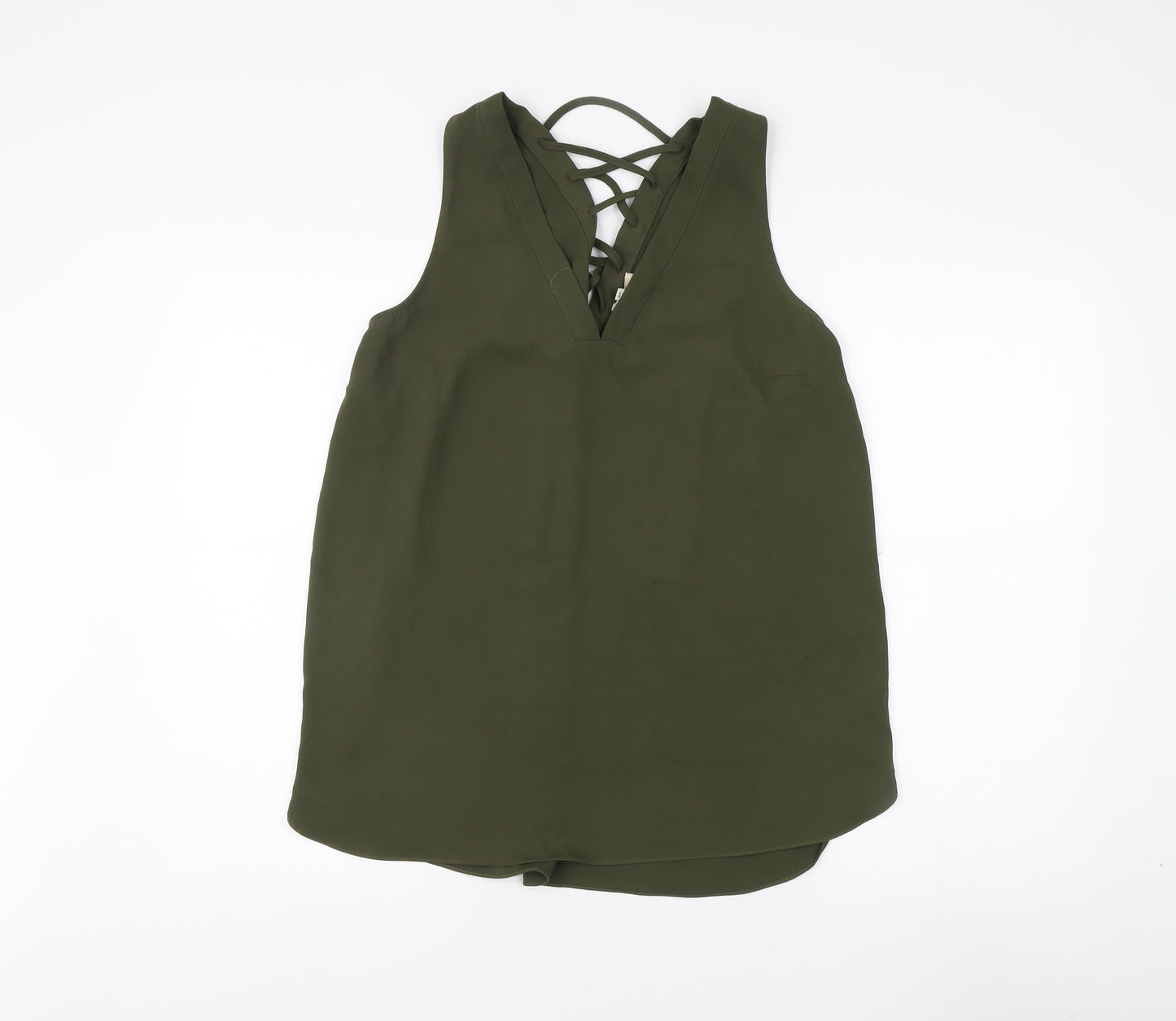 Womens UK Size 16 River Island Green Basic Tank