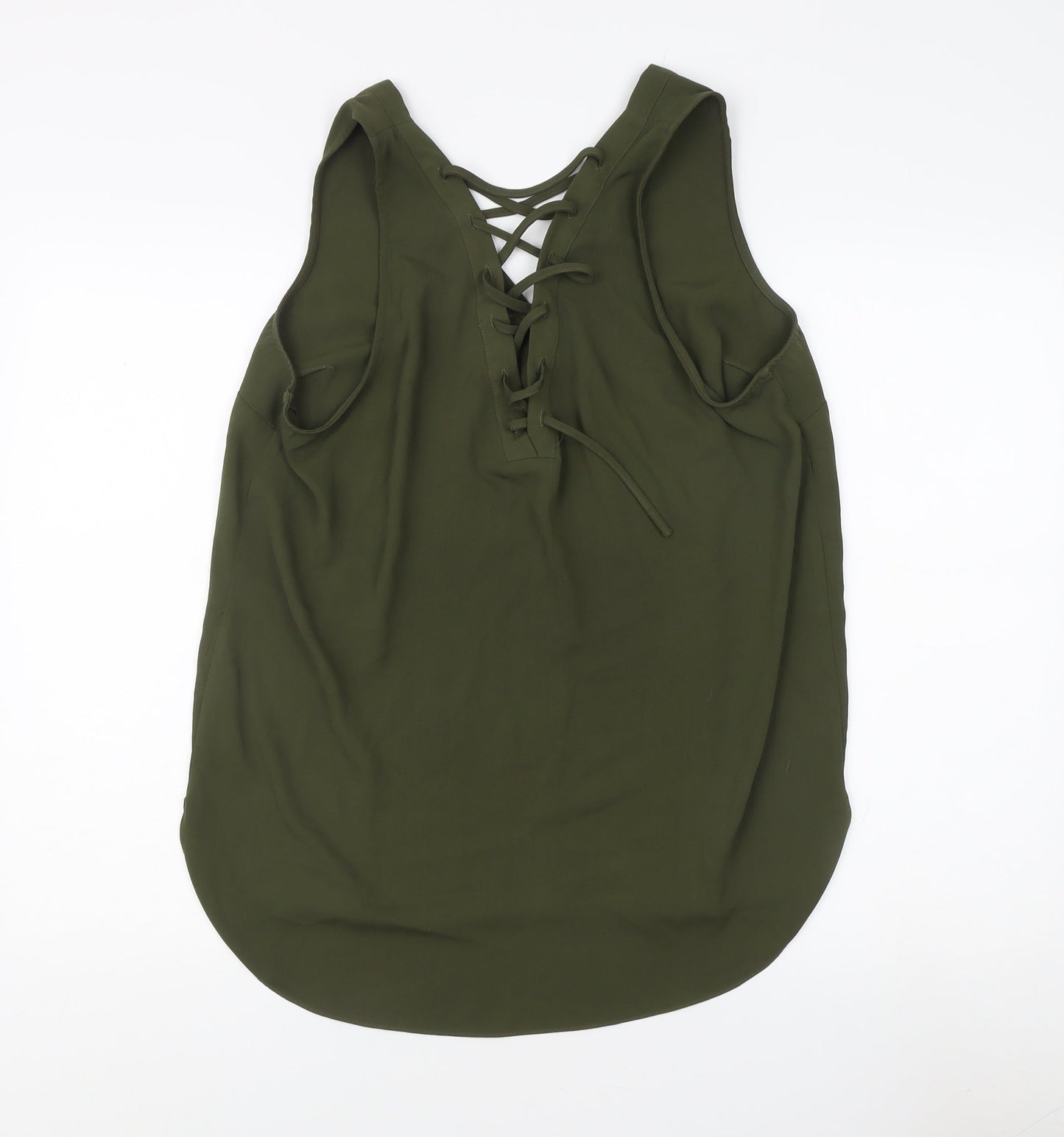Womens UK Size 16 River Island Green Basic Tank