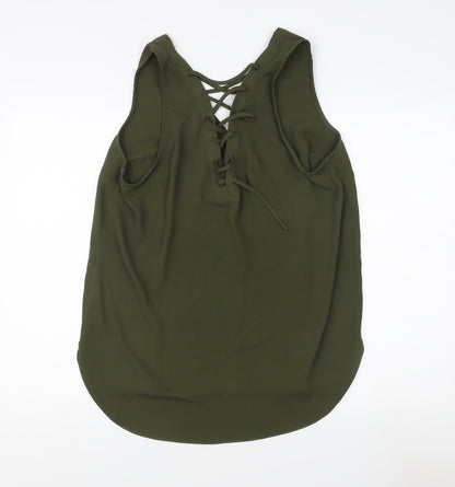 Womens UK Size 16 River Island Green Basic Tank