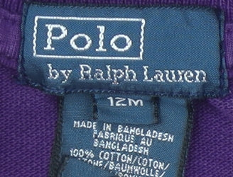 Polo Ralph Lauren Unisex Baby Purple Polo Shirt 12 Months