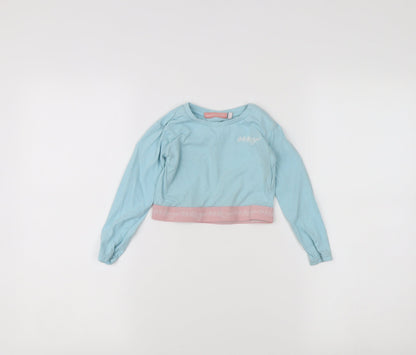 McKenzie Girls Cropped Long Sleeve Blue Cotton Top 4-5 Years