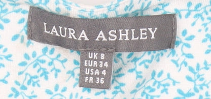 Womens UK Size 8 Laura Ashley Blue Basic Blouse