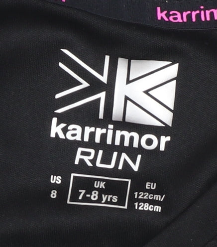 Karrimor Girls Black Short Sleeve Running T-Shirt 7-8 Yrs