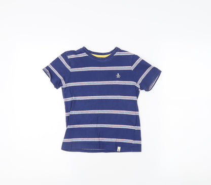 Penguin Boys Blue Striped T-Shirt, 5-6 Years, Cotton