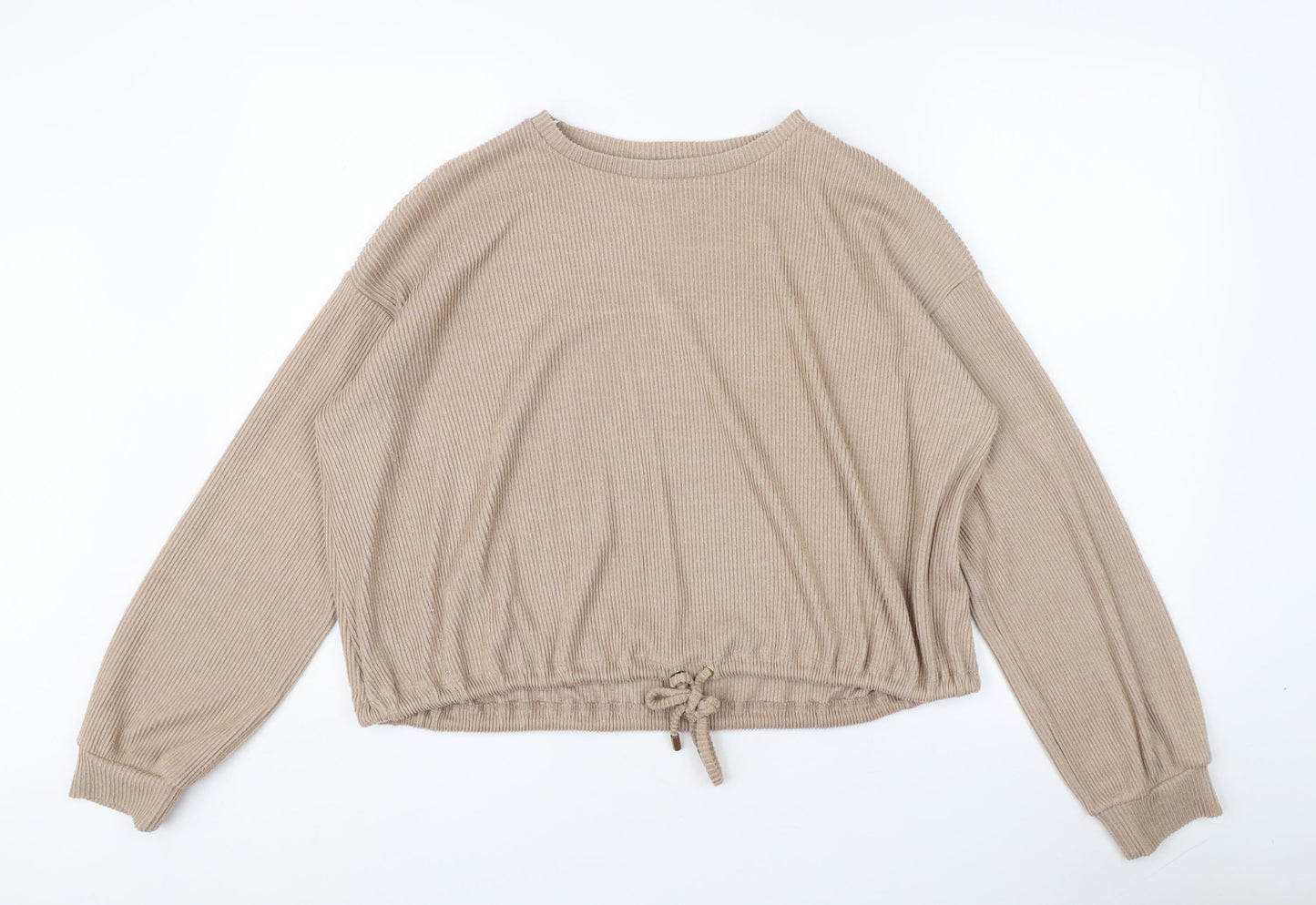 Jeff & Co Women's Beige Pullover Sweatshirt 10-12