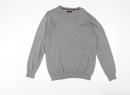 Pierre Cardin Grey V-Neck Pullover Mens Jumper XL