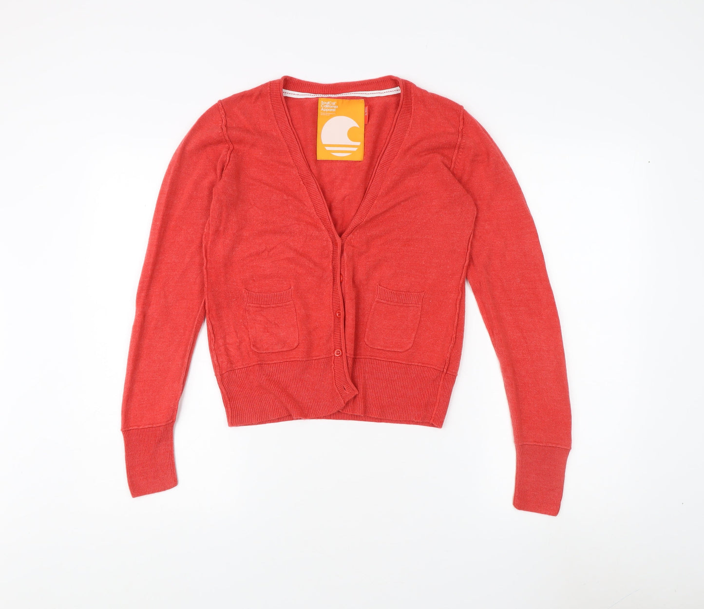 Womens UK Size 12 SoulCal Red Cardigan Jumper
