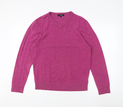 Thomas Nash Men's Pink V-Neck Pullover Jumper, Size S