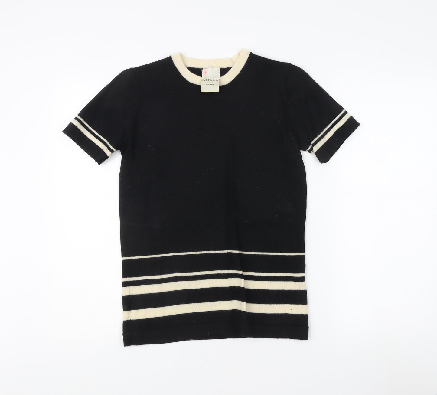 Alexon Women's Black Striped Petite T-Shirt S