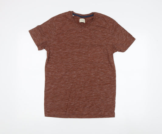 Selected Homme Men's Brown Crew Neck T-Shirt, M