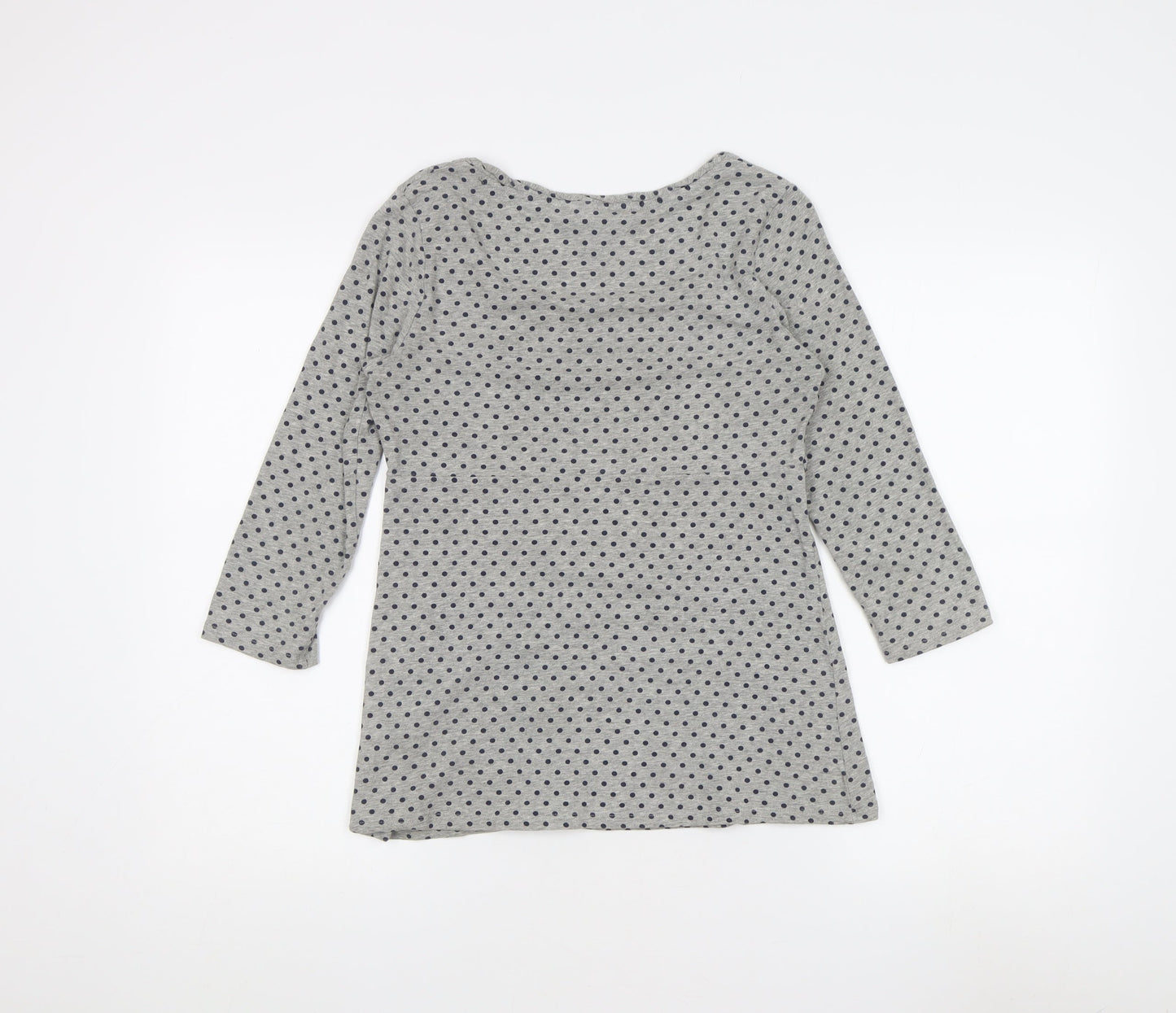 Boden Women's Grey Polka Dot T-Shirt, Size 10