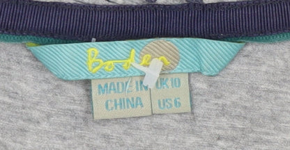 Boden Women's Grey Polka Dot T-Shirt, Size 10
