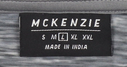 McKenzie Men's Grey Polo Shirt, Size L, Short Sleeve