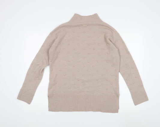 Fat Face Women's Beige High Neck Pullover Jumper L