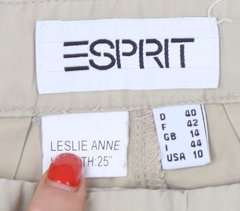 Womens UK Size 14 Esprit Regular Fit  Beige Trousers