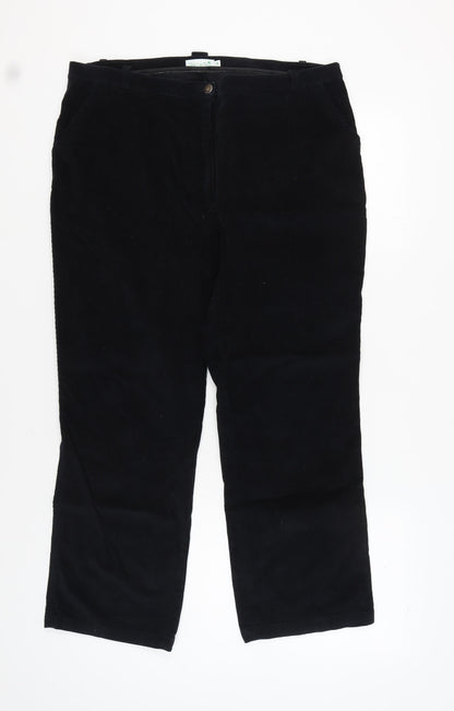 One Up Golf Women's Black Corduroy Trousers, Size 18