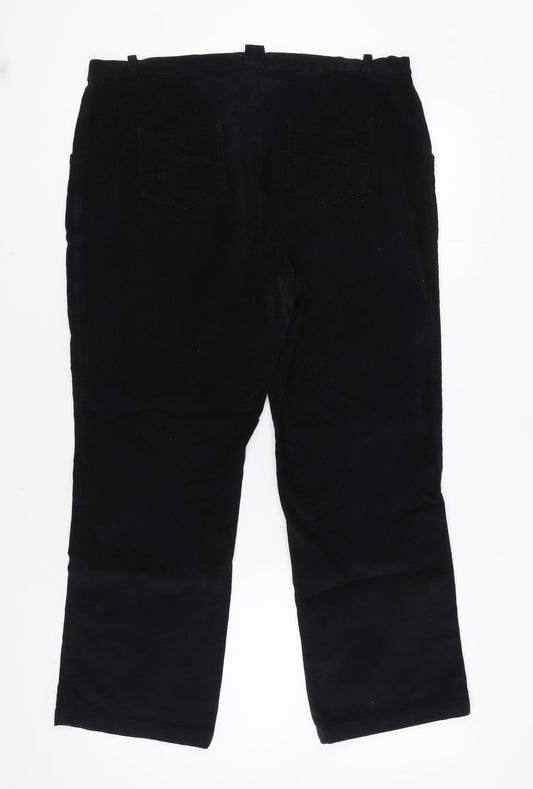 One Up Golf Women's Black Corduroy Trousers, Size 18