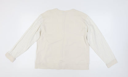 Saint + Sofia Women's Ivory Pullover Sweatshirt UK 16