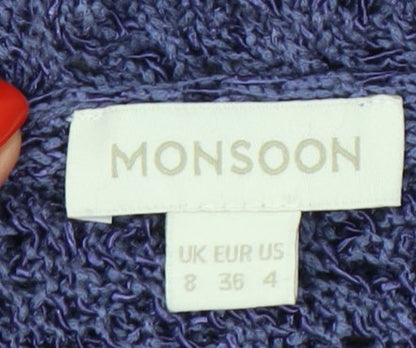 Womens UK Size 8 Monsoon Purple Pullover Jumper