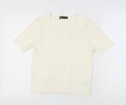 Womens UK Size 14 Marks and Spencer Ivory Pullover Jumper