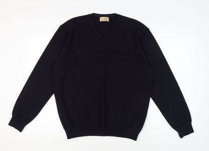 Marks and Spencer Men's Navy V-Neck Pullover Jumper L