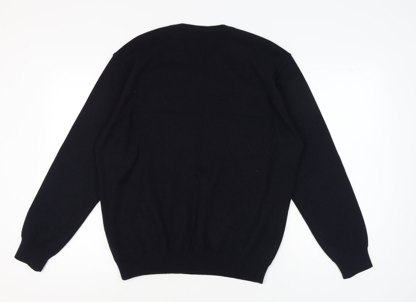 Marks and Spencer Men's Navy V-Neck Pullover Jumper L