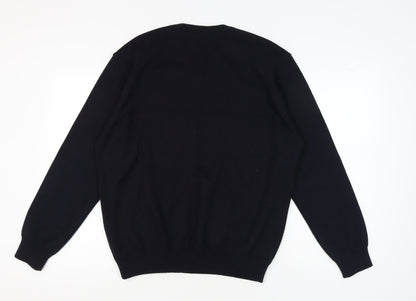 Marks and Spencer Men's Navy V-Neck Pullover Jumper L