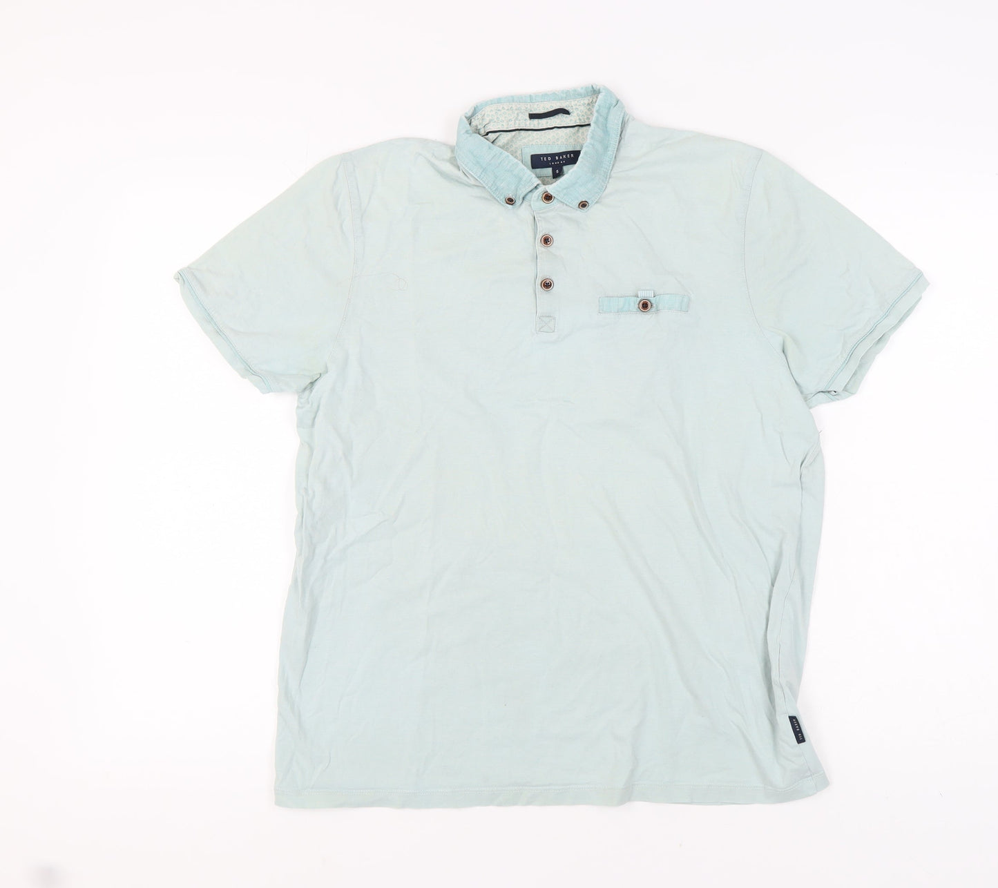 Ted Baker Green Mens Polo L Short Sleeve Casual