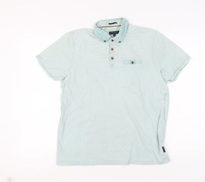 Ted Baker Green Mens Polo L Short Sleeve Casual