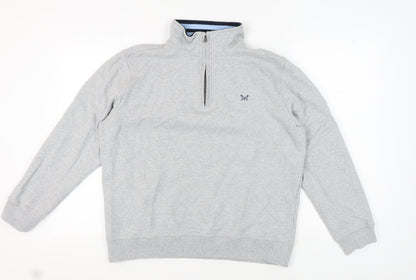 Mens UK Size XL Crew Clothing Company Grey 1/4 Zip Sweatshirt