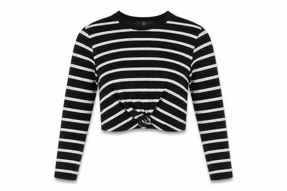 Womens UK Size 8 Missguided Black Cropped T-Shirt
